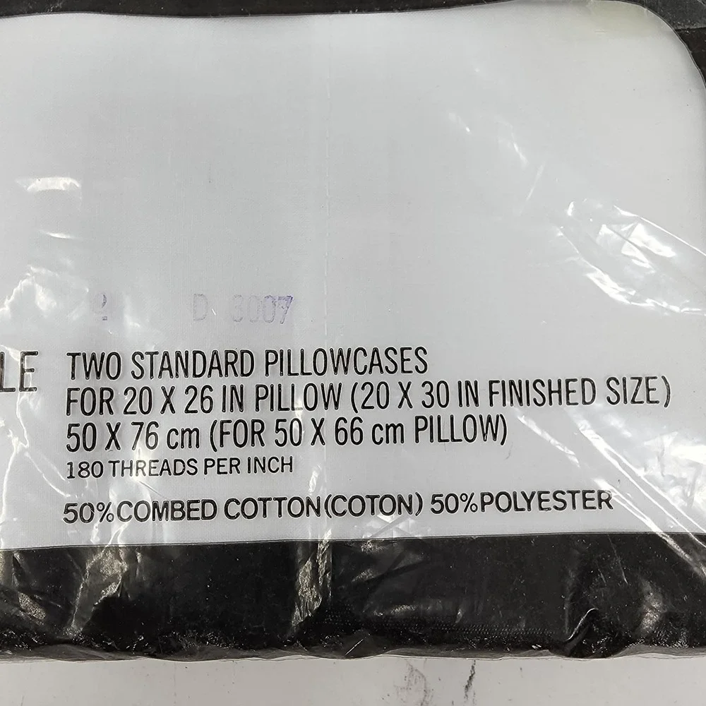 Vintage White Cannon Royal Family No Iron‎ Parcale 2 Standard Pillow Cases USA